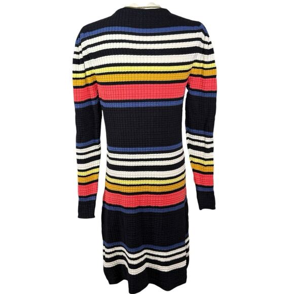 Free People Giget Stripe Knit Dress Multicolor Cotton Blend Retro Boho | Small - Picture 3 of 10